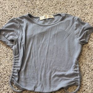 Backless Gray Short Sleeve Top